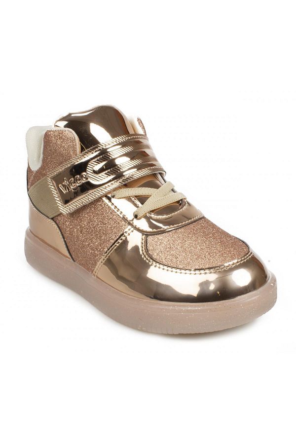 Vicco-220.f20k.105 Mimi Booties حذاء أطفال ذهبي مضاء 1