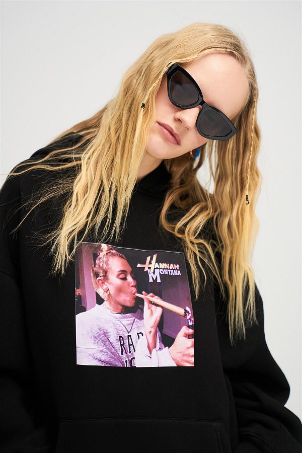 Trendiz Unisex Hannah Montana Sweatshirt Hoodie Black Trendyol