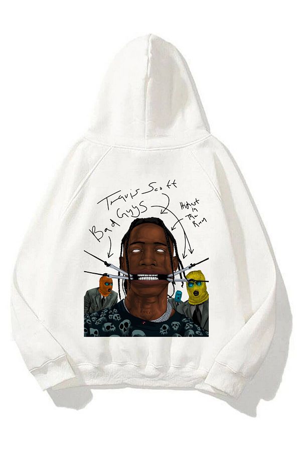 Travis scott white hoodie hotsell