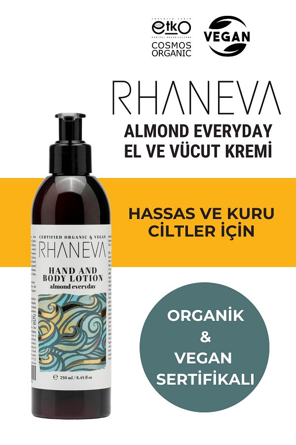 RHANEVA-Almond Everyday - 250 ml Organic and Vegan Hand and Body Lotion 1