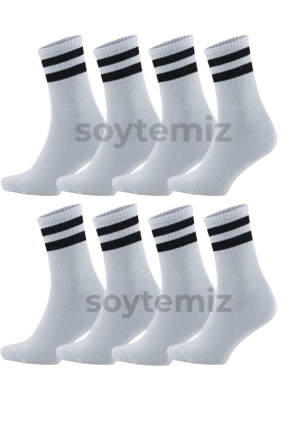 SOYTEMİZ-Csíkos főiskolai zokni 8 pár fehér uniszex 1