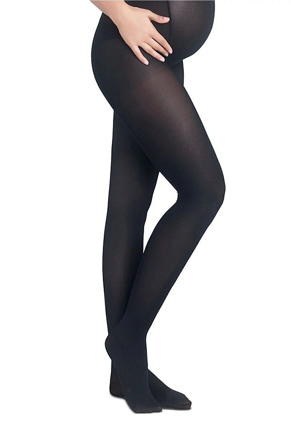 Daymod-Women's Black Micro 50 Denier Opaque Maternity Pantyhose 1