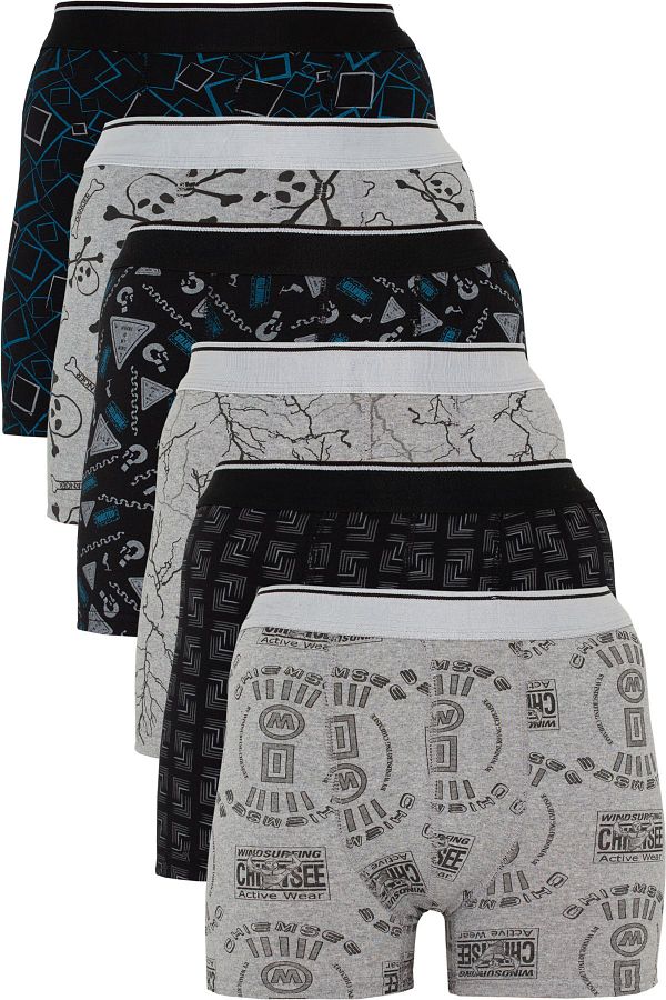 B'YOU life-6-Piece Patterned - Lycra Classic Men's Boxer Set 1