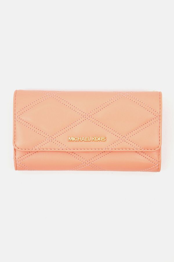 Michael Kors-Női hardver logós pénztárca 11 H x 18 H x 2 W cm, őszibarack 1