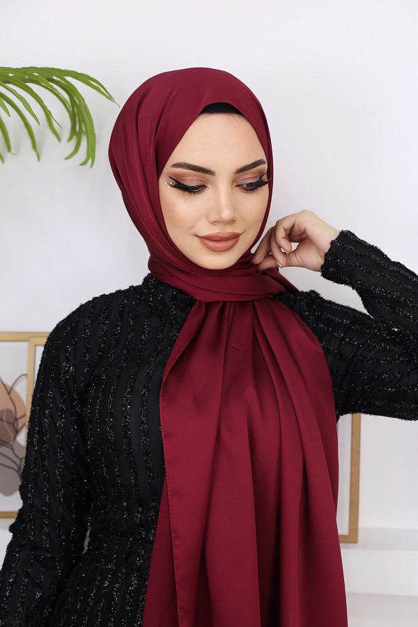 Zerlinda Kobe Satin Dubai Silk Evening Dress Shawl Trendyol