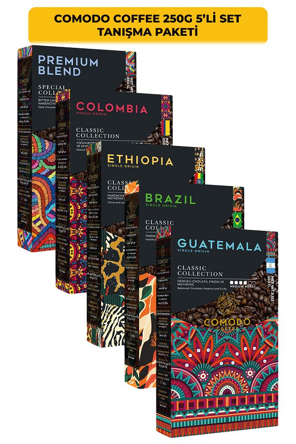 Comodo Coffee-WorlD Coffees - Set of 5 250g IntroDuction 1