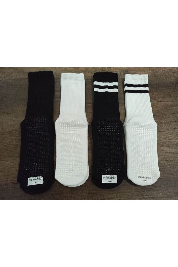 Leement socks Unisex Non Slip Sports Socks 4 Pairs of Bottom Cotton Sole Towel Anti Slip Stop Trendyol