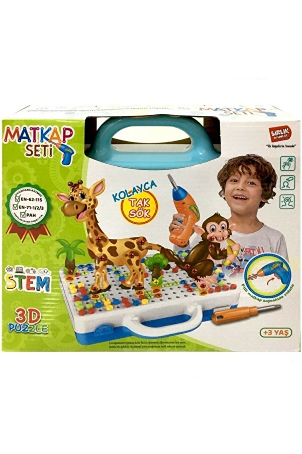 Birlik Oyuncak Eğitici 340 Parça 3d Yaratıcı Matkaplı Tamir Seti Oyuncak Sök Tak