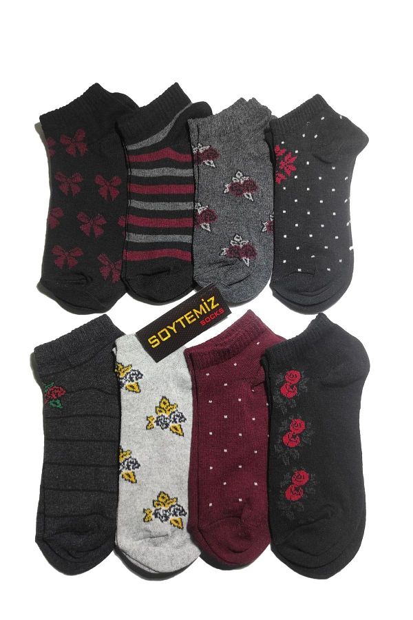 SOYTEMİZ-Booties Patterned Socks (8 Pairs) Different Patterns 1
