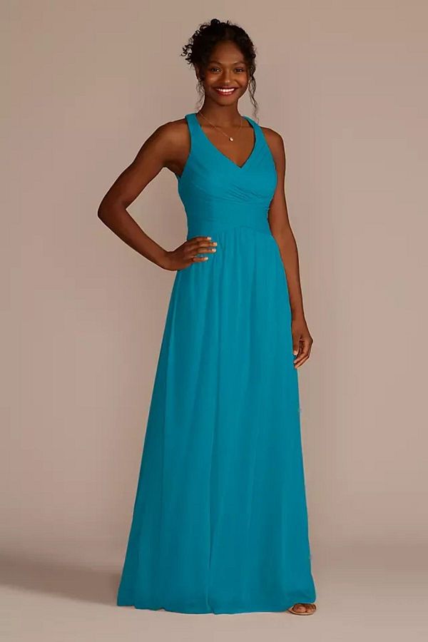 Oleg Cassini Petrol Blue Long Strap Evening Dress W10974 Trendyol
