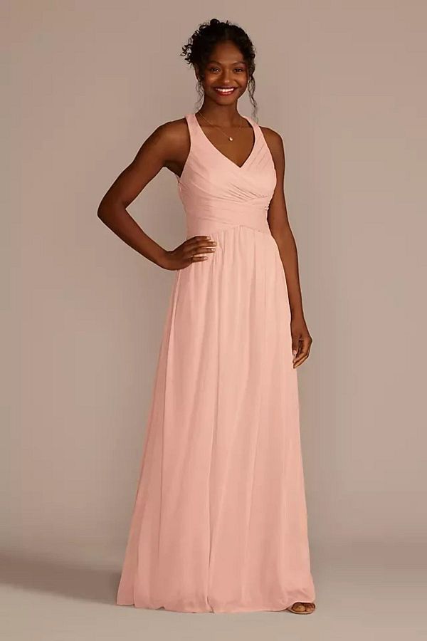 Oleg Cassini Pink Long Evening Dress with Straps W10974 Trendyol