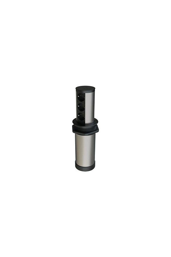 metalline-® tower-line Push-to-open Desktop Socket Box Usb-a, Usb-c - Black 1