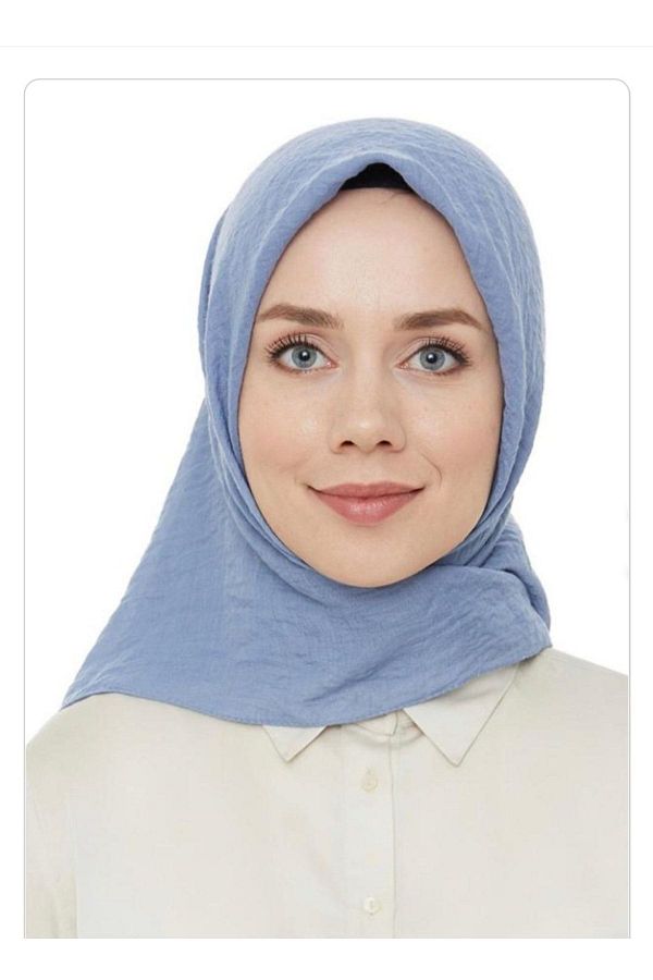 HAR-UM Ticaret-وشاح الجاز القطني باللون الأزرق 1