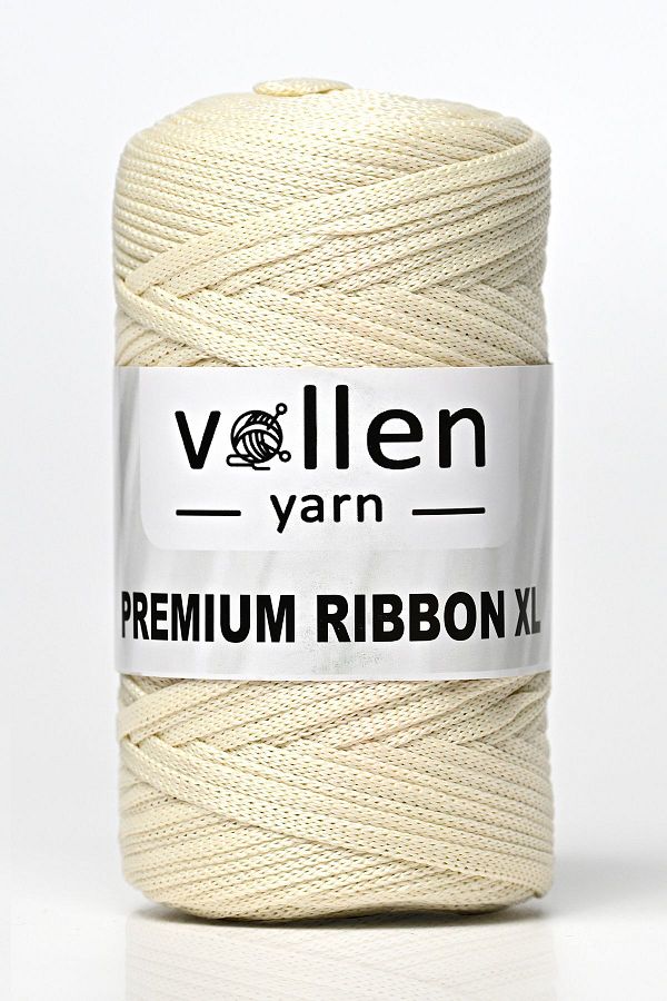 vollen yarn-Premium Polyester Ribbon - 200Gr/4Mm Ecru Hobby String, Bag String, Supla String 1