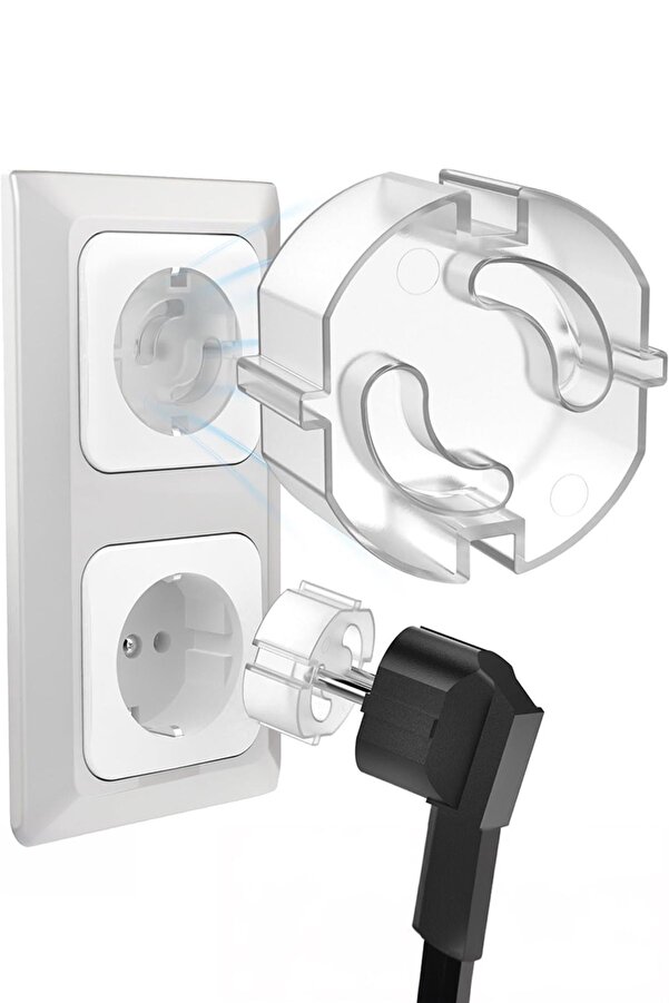 LOVEX Topraklı Elektrik Priz Koruyucu Şeffaf Elektirik Piriz Koruması Kapağı Bebek Koruma Emniyet Ürünleri