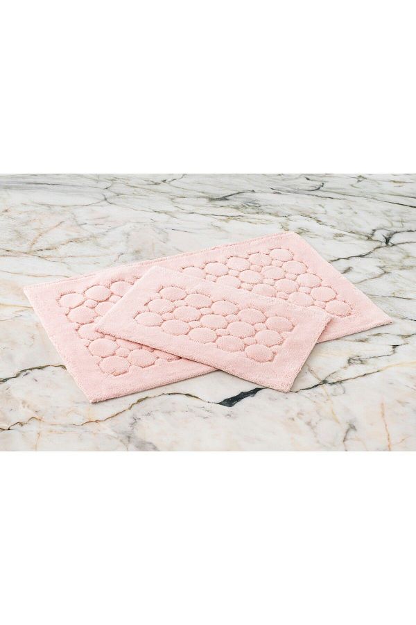 Cotton Box-طقم ممسحة قطنية باللون الوردي الفاتح مكون من قطعتين - ناعم ومتين، 60x100 و40x60 سم 1