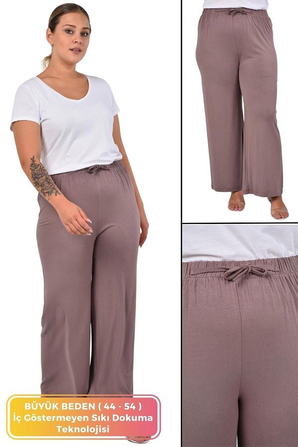 Wide leg cotton pants plus size top