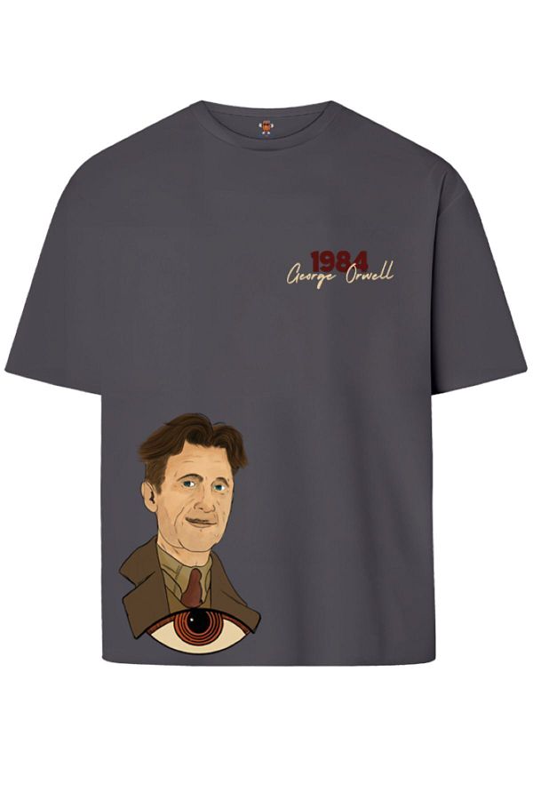 BookOrBook George Orwell 1984 Unisex T shirt Cross Design Double Thread 100 Cotton Comfortable Fit Trendyol