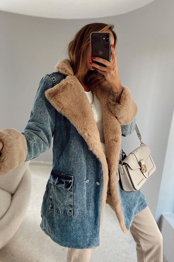 Furry long coat deals
