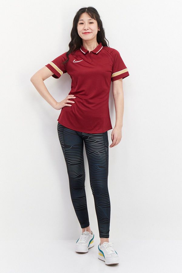 Nike Women Dri Fit Short Sleeve Training Polo Shirt Maroon Combo Trendyol