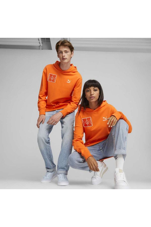 Puma-Męska pomarańczowa bluza z kapturem ClassicsIconsOfUnity 1