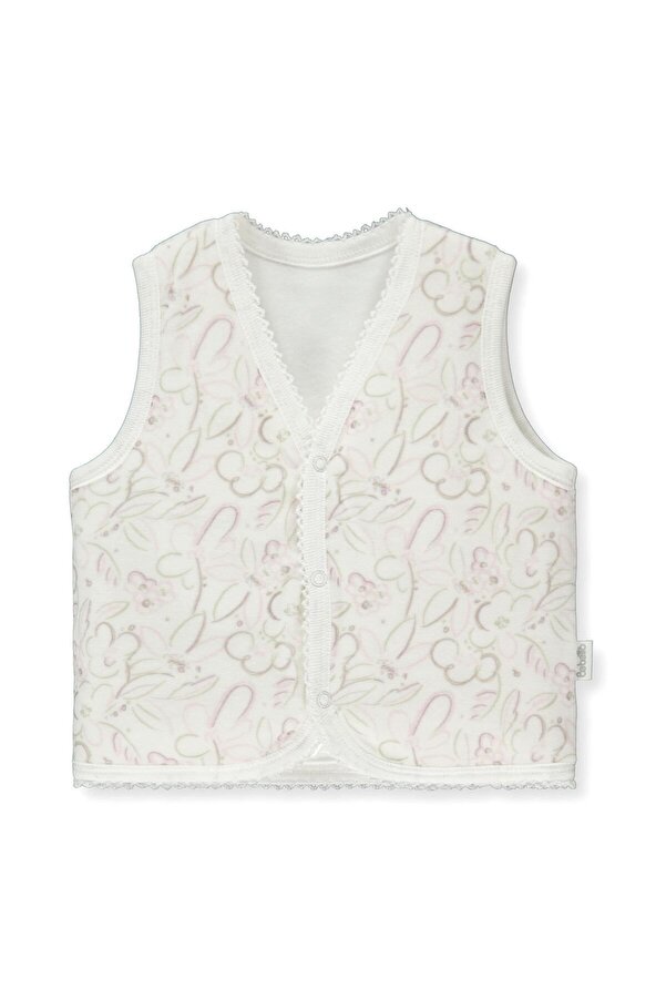 Bebetto Kız Bebek Violets And Roses Kadife Yelek Ekru T 3245