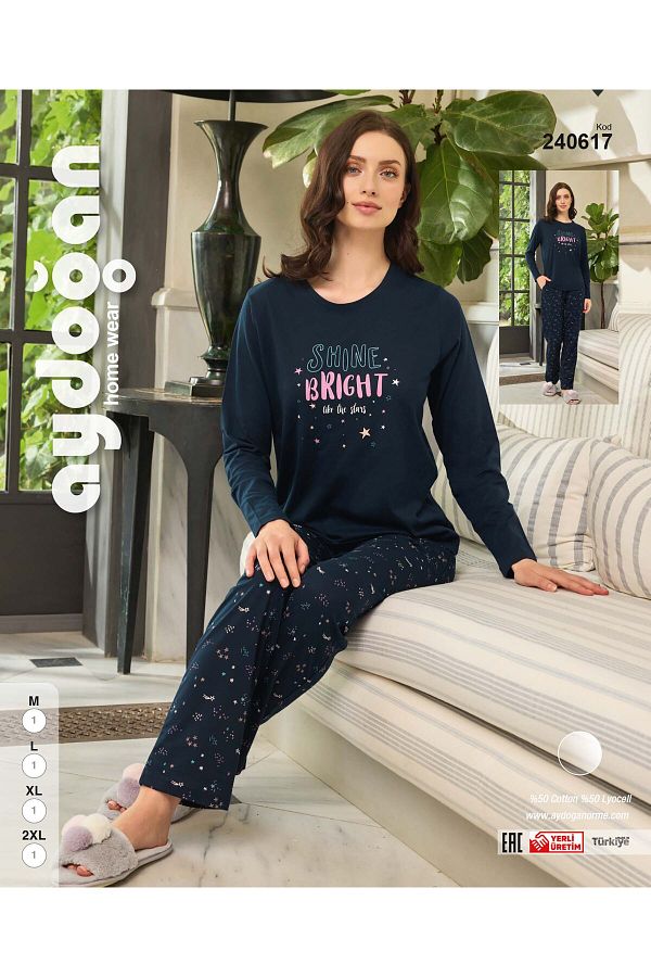 Aydo an Lyocell Fabric Long Sleeve Women s Pajamas Set 240617 Trendyol