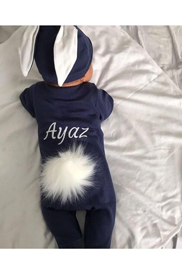 For Baby Tavşanlı Bebek Tulum 0-3 Ay (lacivert)