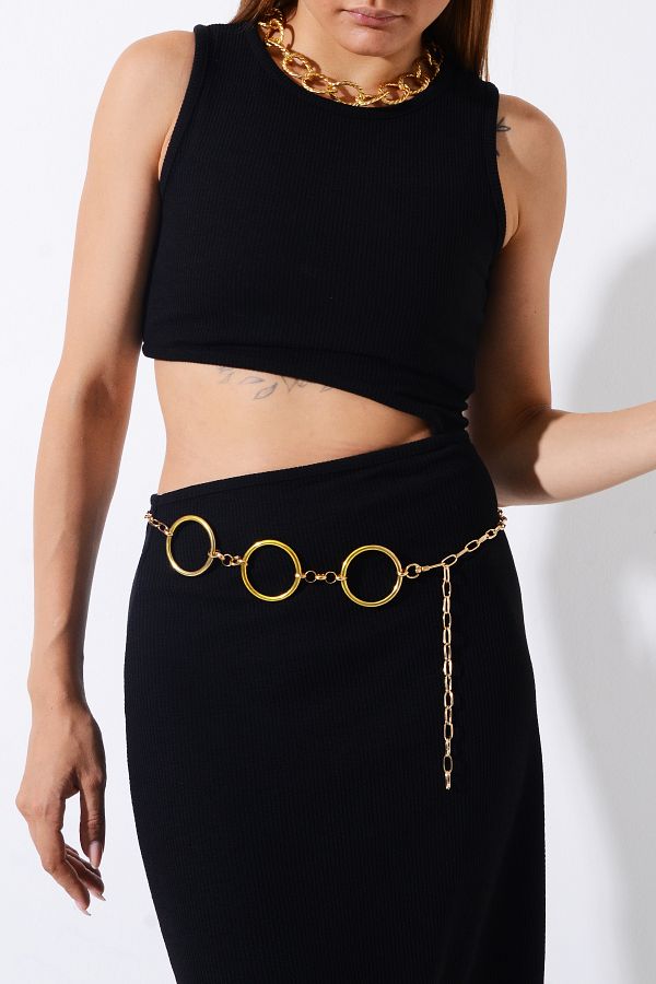 P NKMARK PINKMARK Women s Gold 3 Ring Chain Dangle Belt PMKM25574 Trendyol