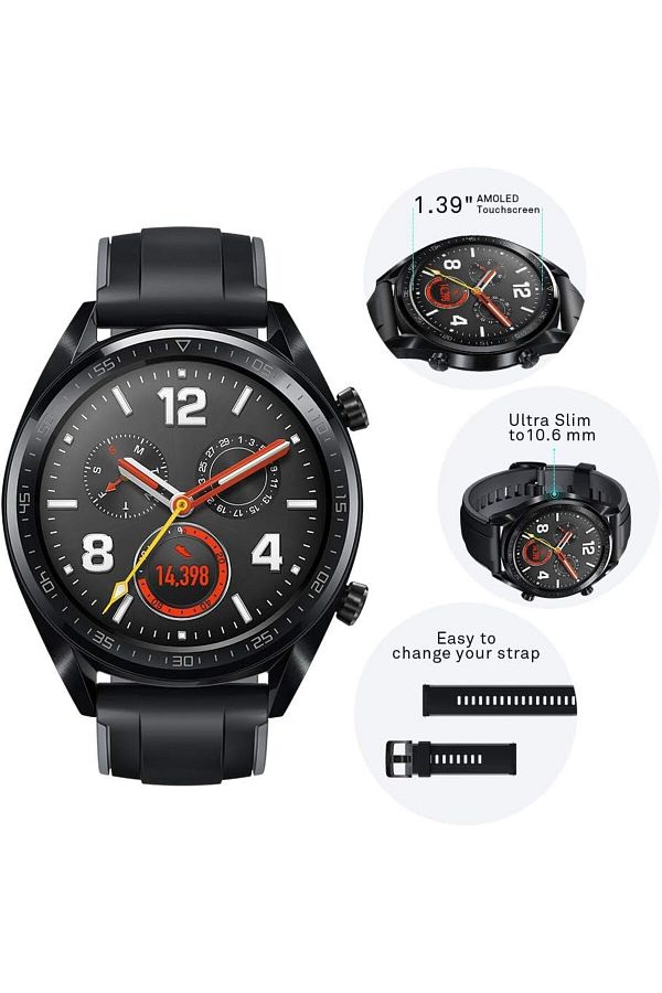 Huawei Watch GT (FTN-B19), Black, 46mm, 1.39