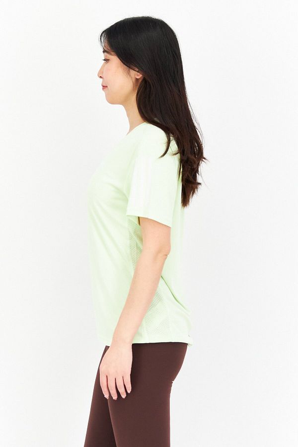 adidas Women Sportswear Fit Short Sleeve Running T Shirt Lime Green Trendyol