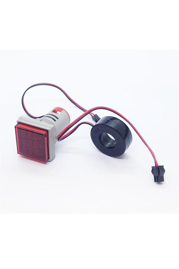 Arduino-22mm Square Red Shoulder Strap Volt/ampere/hertzmeter - 0-99hz 50-500v 0-100a 1