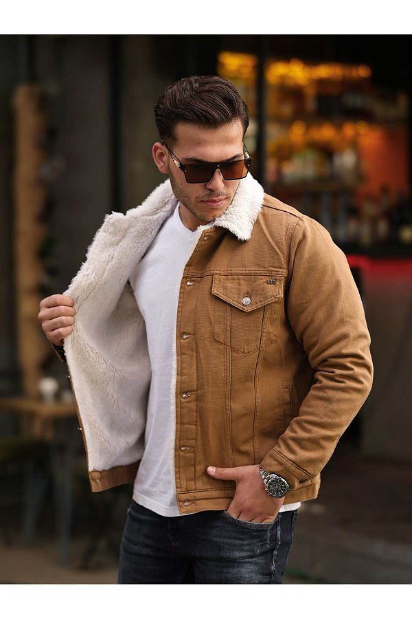 Tan jacket with white fur store