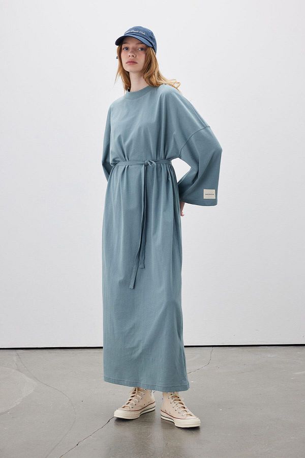 Manuka-Oversize Μακρύ Άνετο Φόρεμα Μπλε 1