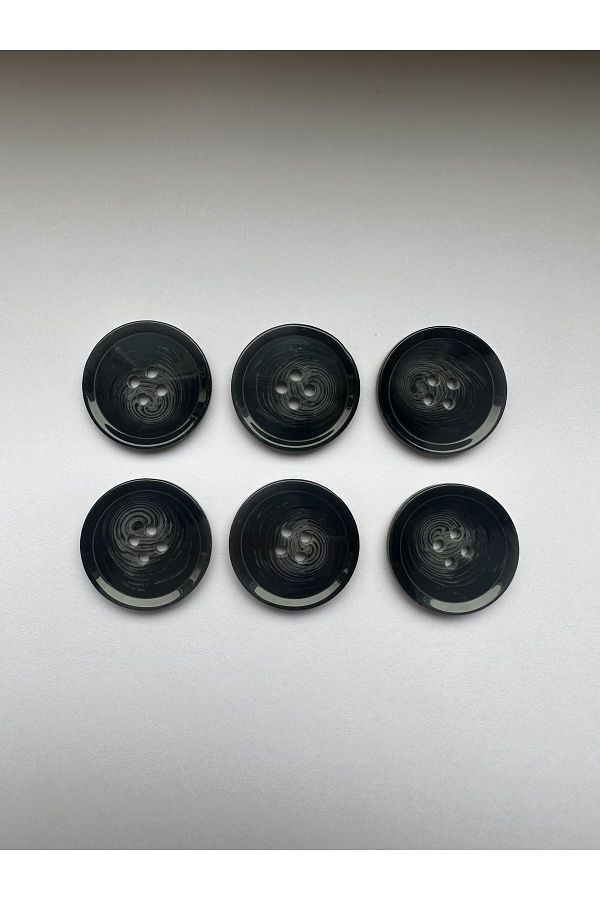 aensia-Black on Gray Marble Marble Pattern Design Button Plain Polyester Button 40 Size Buttons - Pack of 6 1