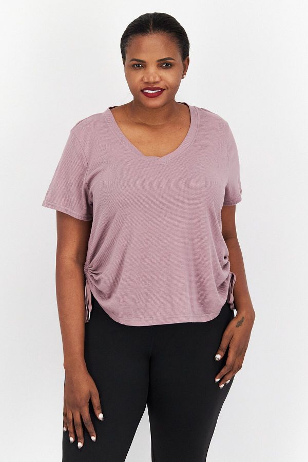 Calvin Klein Women Plus Size Short Sleeves Training Shirt Mauve Trendyol