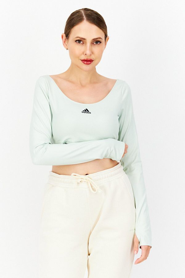 Adidas green crop top cheap