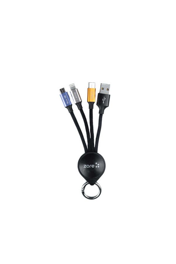 NSMTECH-OKS 3 in 1 Black USB Cable-Zore 1