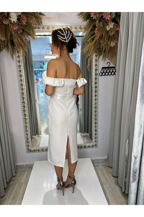 Midi white dress for wedding sale
