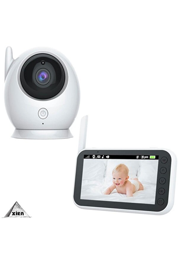 XİRA LCD Ekranlı Gece Görüşlü Bebek Monitörü - Bebek Izleme Kamerası Oda Sıcaklığı Kontrollü Kablosuz