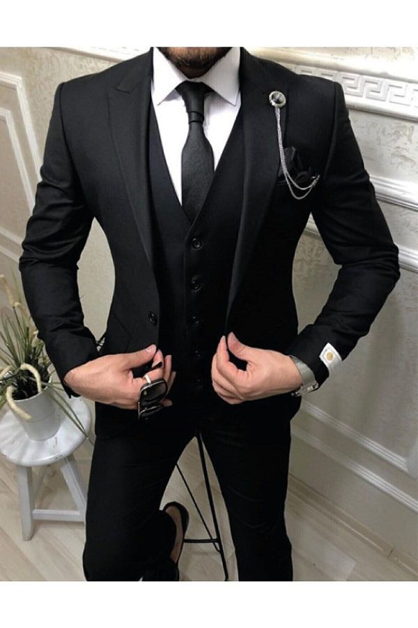 VALCES Slim Fit Suit tie Collar Ornament Vest