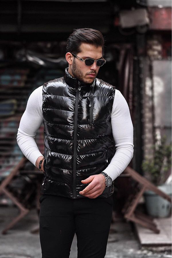 Shiny puffer vest hot sale