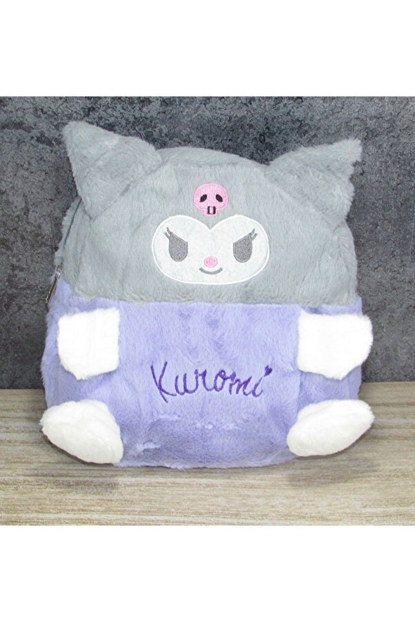 synshop Kuromi Sanrio Anaokulu Kreş Peluş Sırt Çantası Tüylü Kız Çocuk Doğum Günü Hediye