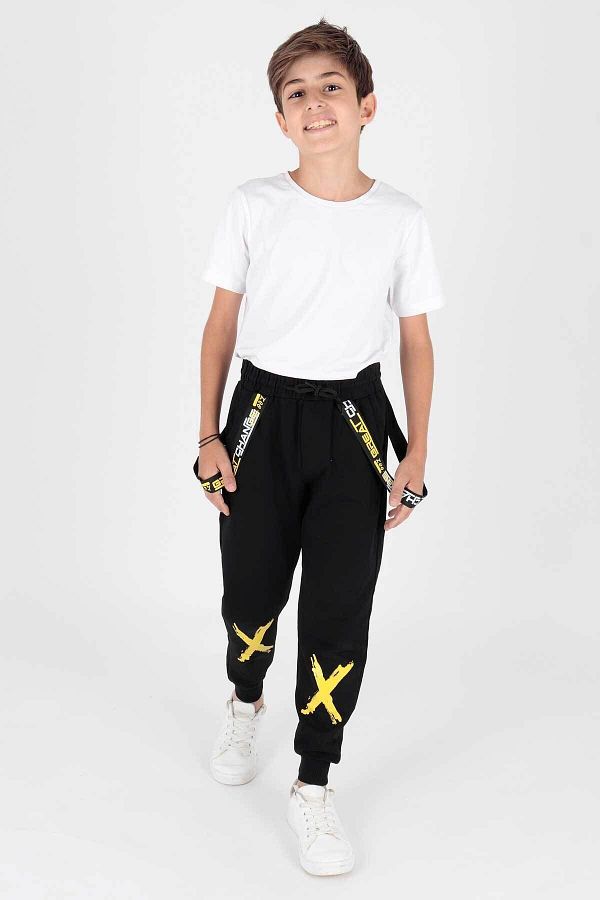 AHENGİM-Boy's XX PrintEd TrEndy SwEatPants - Elastic Skinny LEg AK2105 1