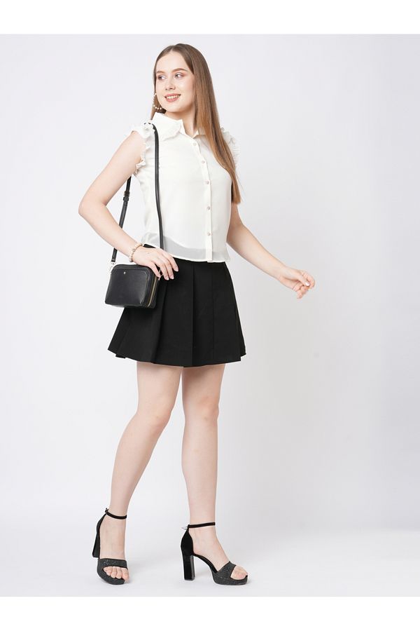 Mish By Styli-قميص جورجيت مكشكش على شكل قميص 1