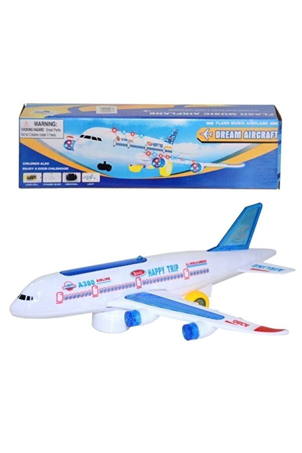 Genel Markalar Pilli Işıklı Sesli Uçak Airbus Pilli Oyuncak sdgnh 1038993