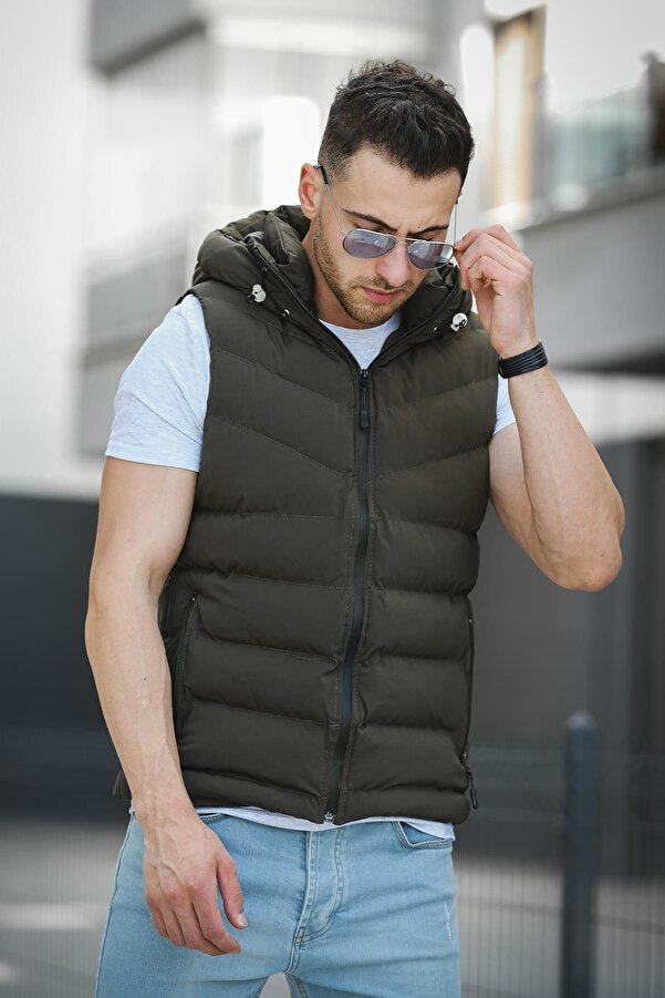 Oksit Giaco Slim Fit Hooded Waterproof Puffer Men's Puffer Vest