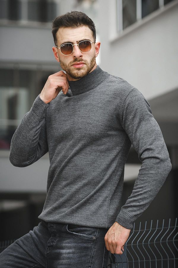 Oksit Seka 815 Cotton Slim Fit Men s Half Turtleneck Sweater