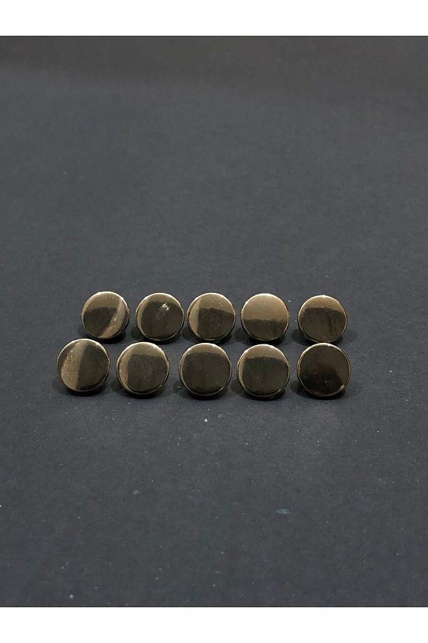 aensia-Gold Gold Pulmetal Money Model Button Small Size Button 18 Size Metal Button - Pack of 10 Buttons 1