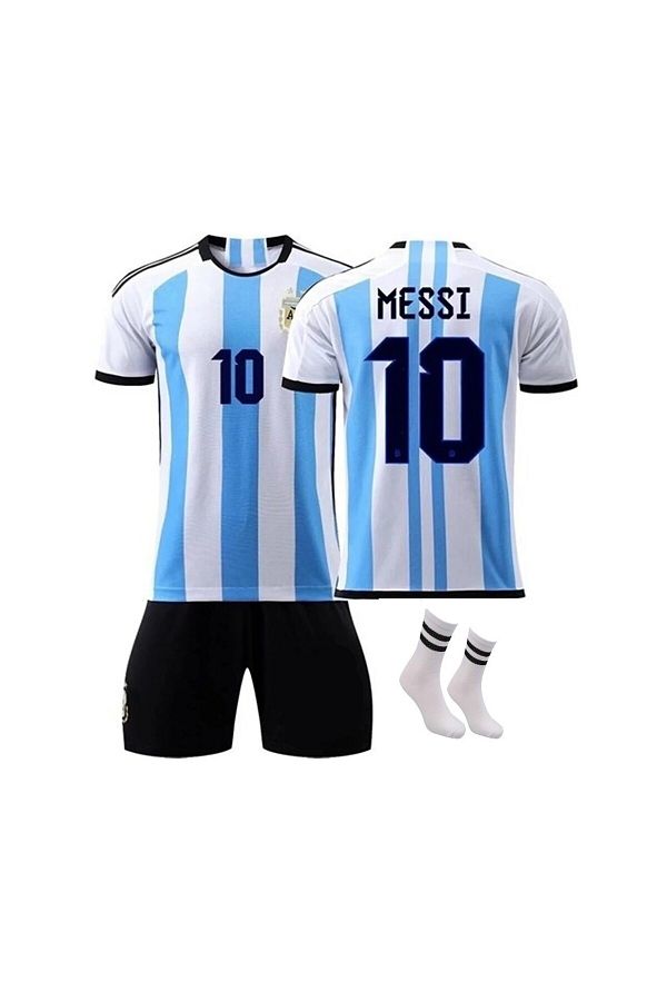 yenteks Lionel Messi Kids Football Shirt Argentina World Cup 23 24 Season Set of 4 Sat07 Trendyol